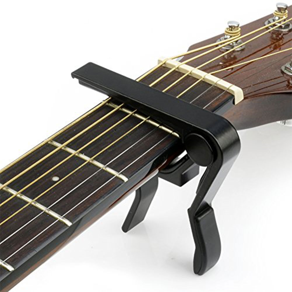 Gitarren Kapodaster Aluminium Kapo für Akustik Gitarren - Schwarz