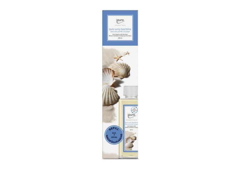 ipuro Duftstäbchen Refill Sunny Beachtime mit Stäbchen 200 Nachfüller für Duftstäbchen mit frischem Duft