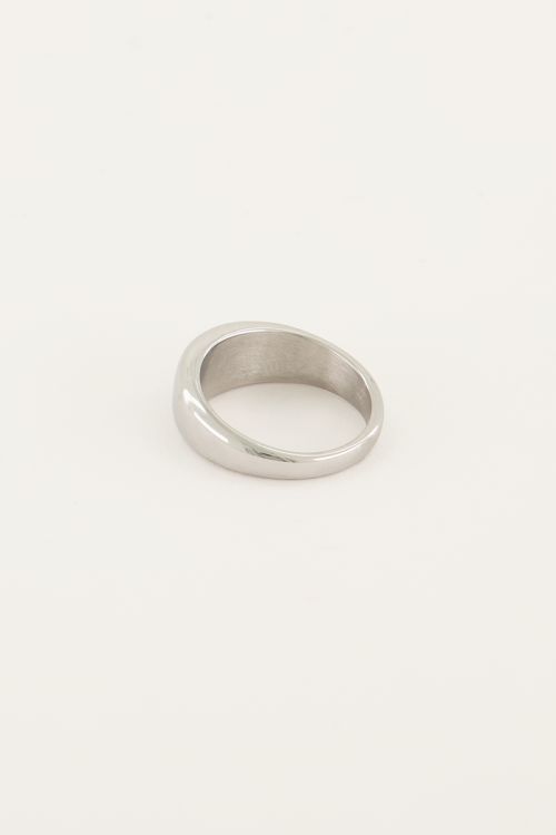 MOOD ring met vierkante roze steen