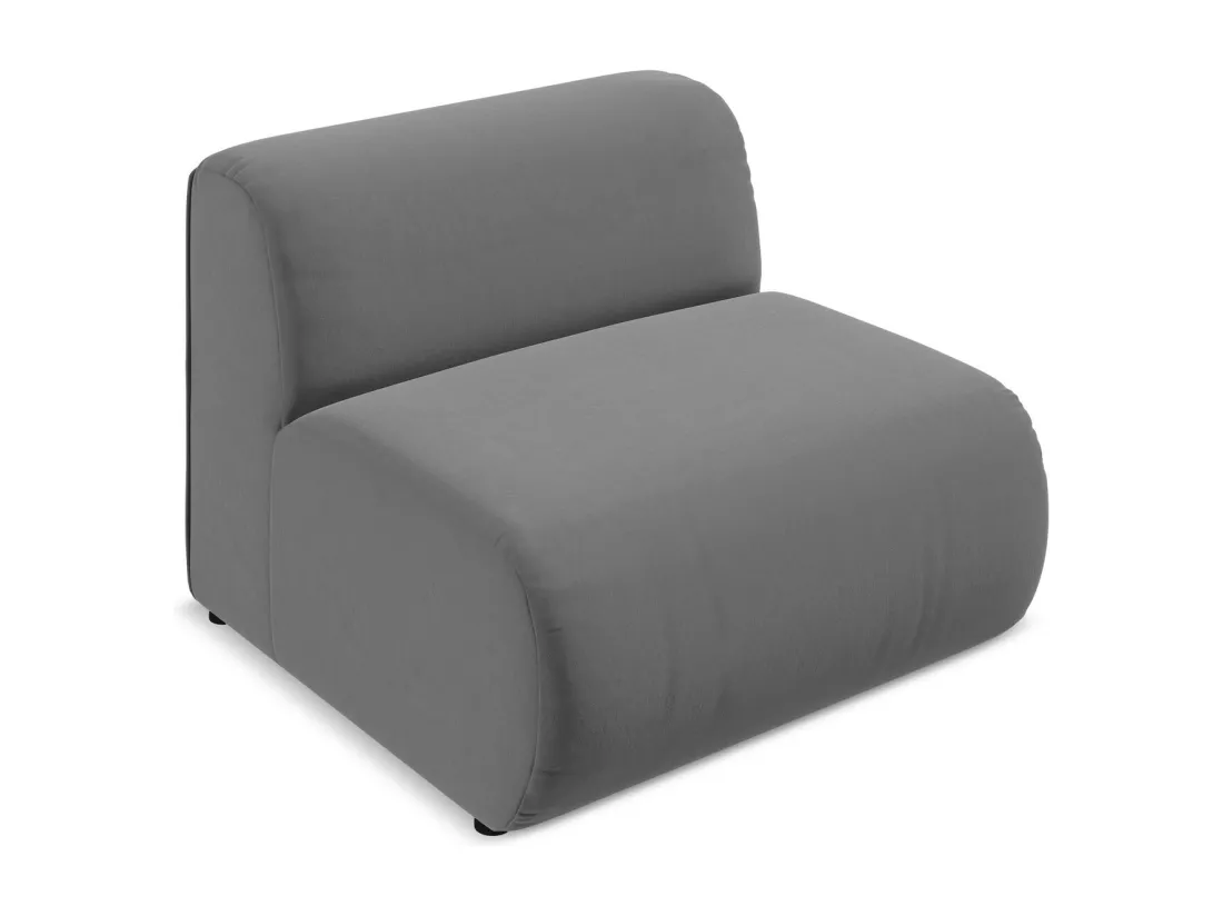 Fauteuil pour canapé modulable en velours - gris - EKAHI