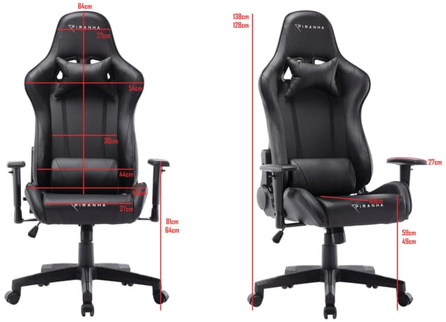 Piranha Bite gaming stol (sort)
