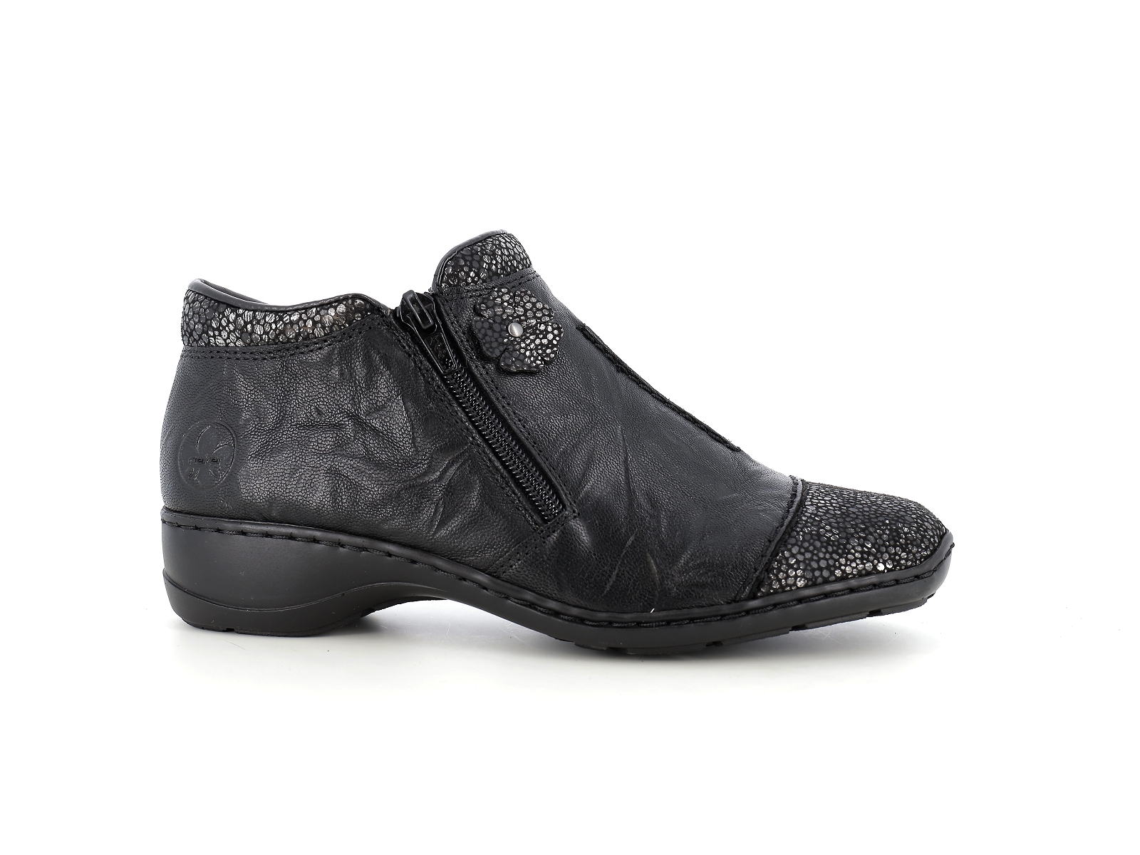 Rieker-58388 Synthétique Noir