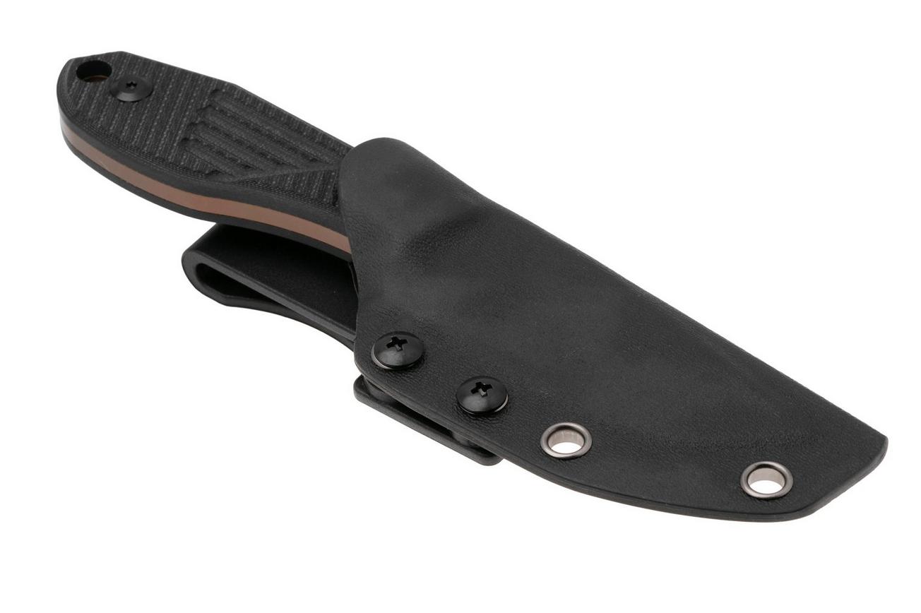 Tenable Knives Tiny Dancer G014A1 Rose Gold Coated D2, Black G10, vaststaand mes, JB Stout design