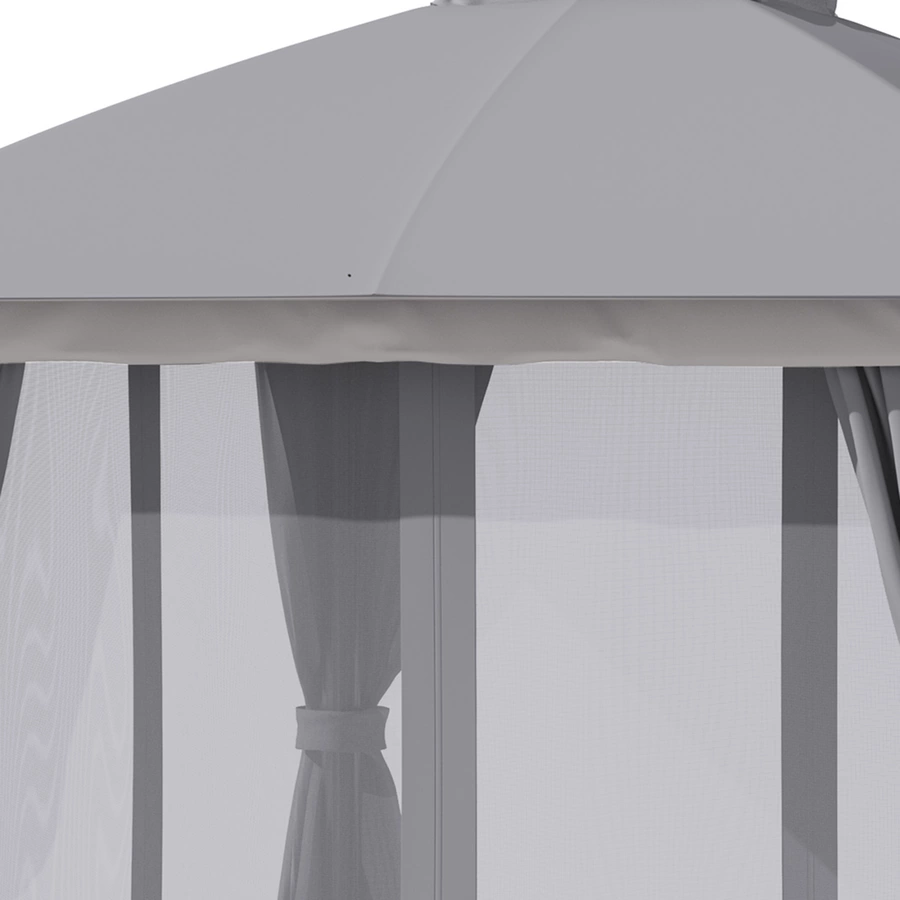 Outsunny Pavillon mit Doppeldach grau