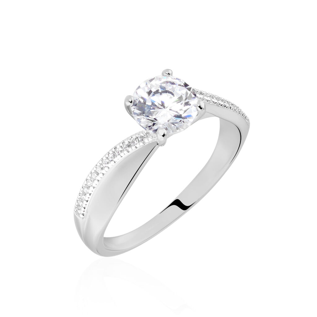 Bague Solitaire Maellyne Argent Blanc Oxyde De Zirconium