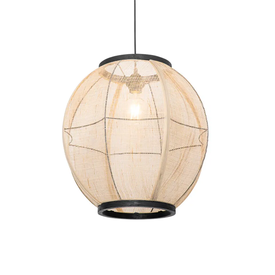 Qazqa hanglampen rob bruin e27