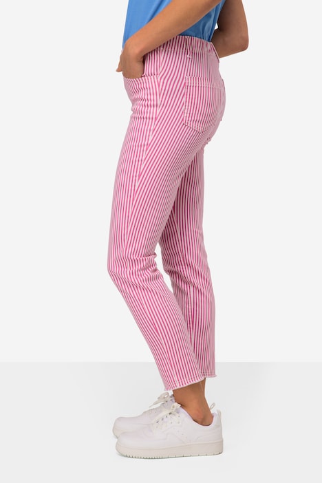 3/4-Streifenhose, Jeggings, 4-Pocket, Elastikbund, mit recycelten Materialien
