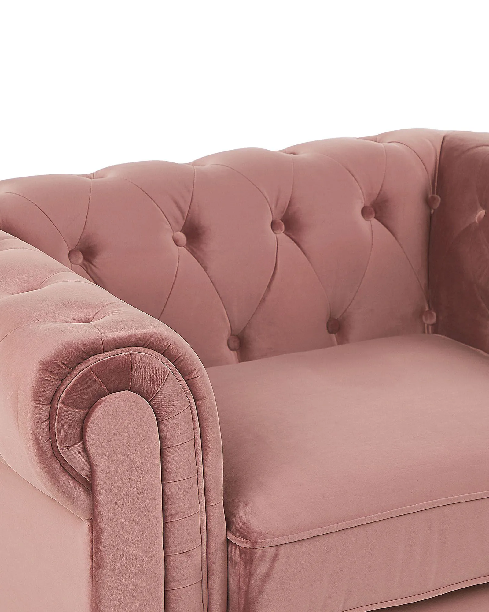 Fauteuil CHESTERFIELD Fluweel Roze