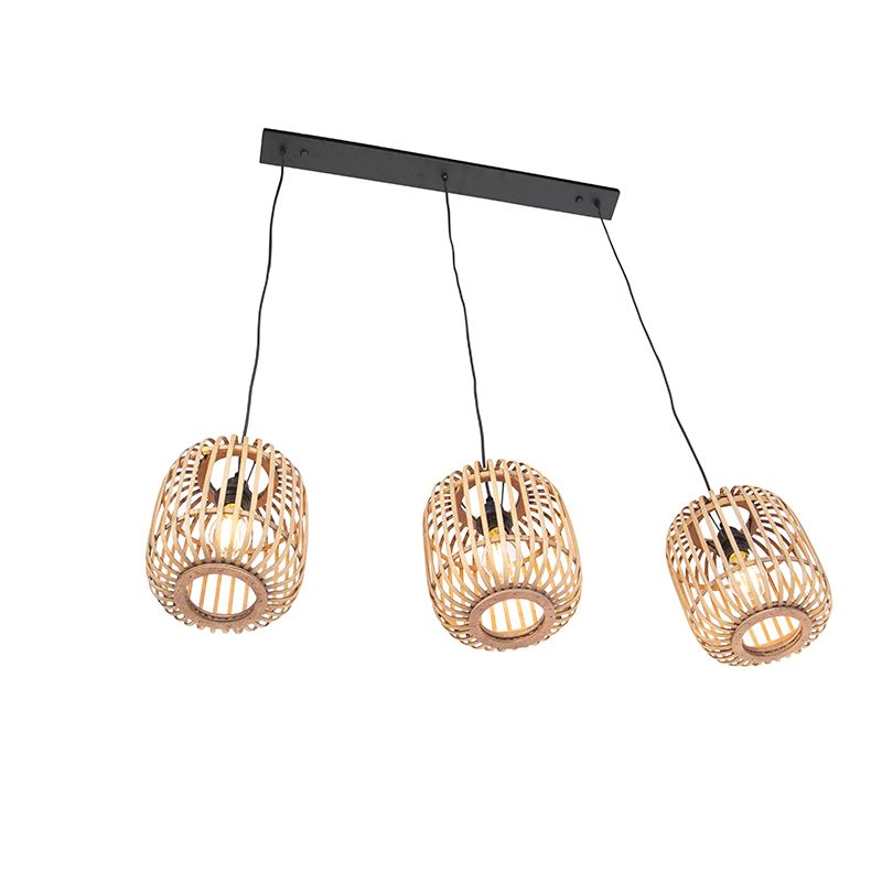 Landelijke hanglamp rotan 3-lichts - Manila
