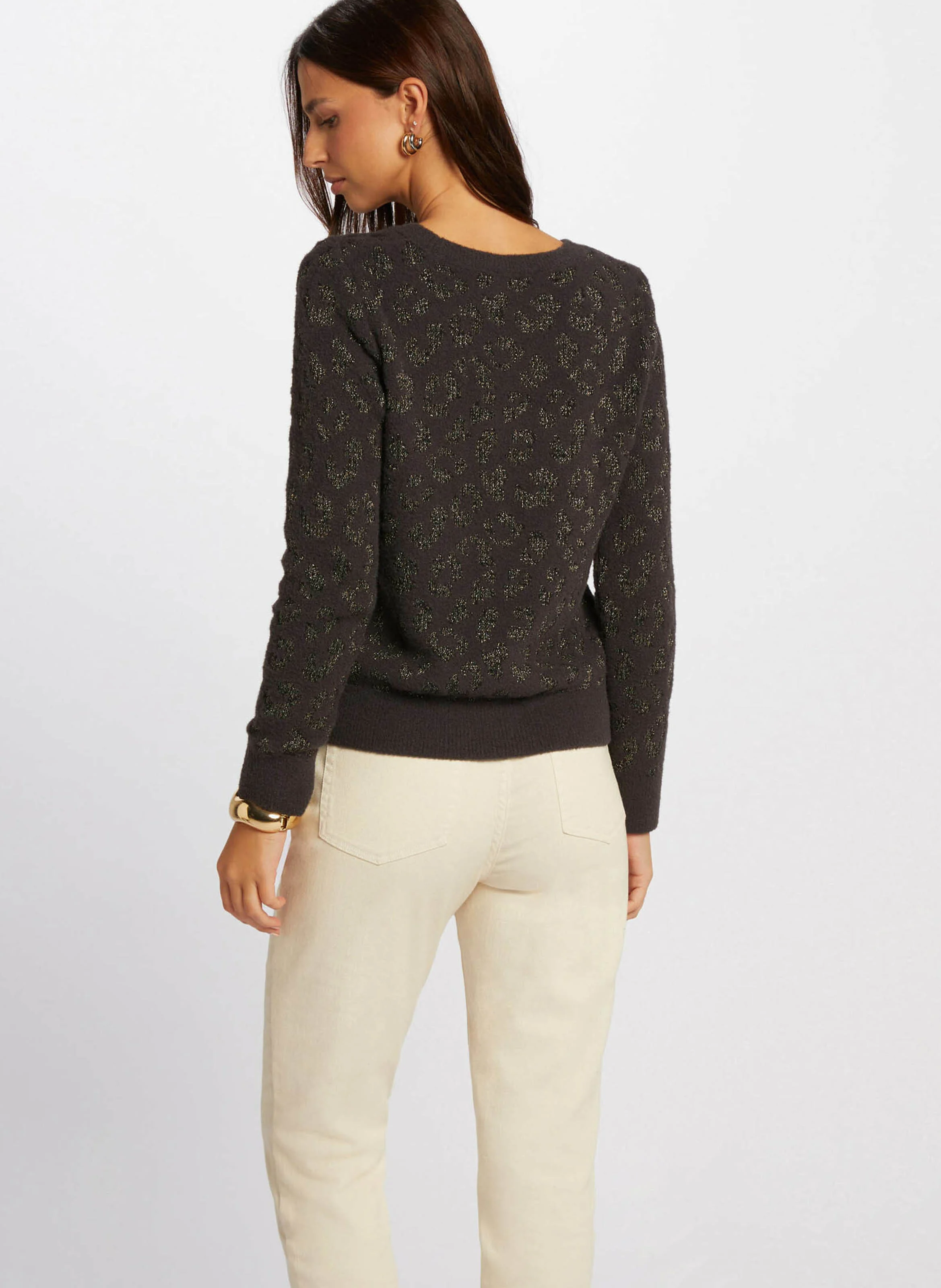 MJANE - Pull léopard métallisé | Gris