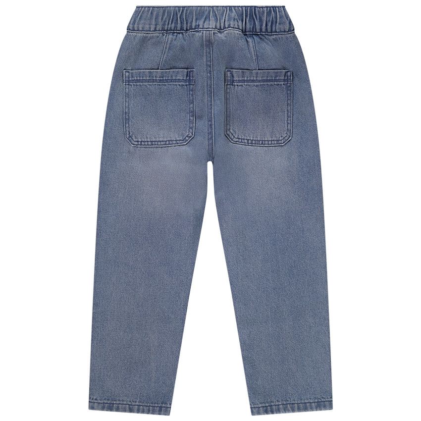 Jean droit effet used pour garçon - Bleu moyen