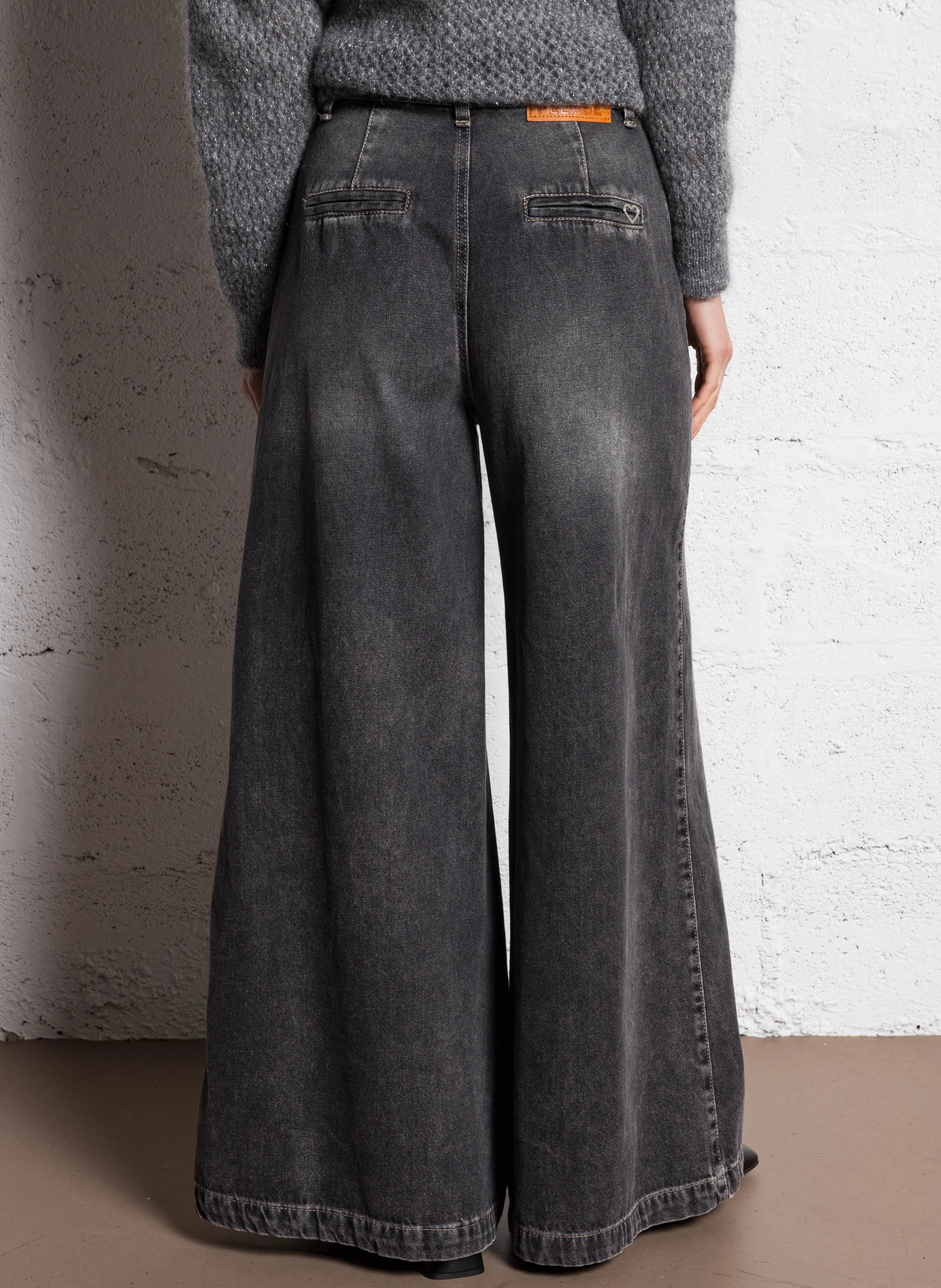 Jean large en coton | Noir