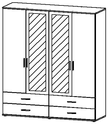 Kleiderschrank RASANT 168 x 188 cm Alpinweiß NB