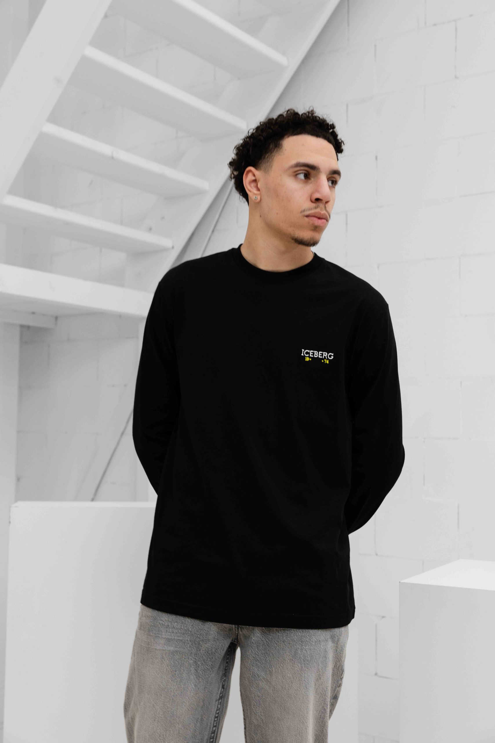 Iceberg 5D F04A Jersey T-Shirt Heren Zwart