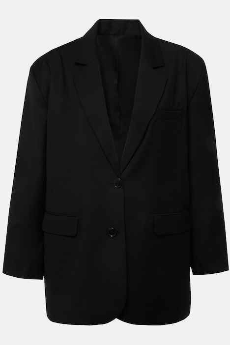 Blazer, oversized, Rücken-Knopfleiste, Revers, Langarm, Unisex