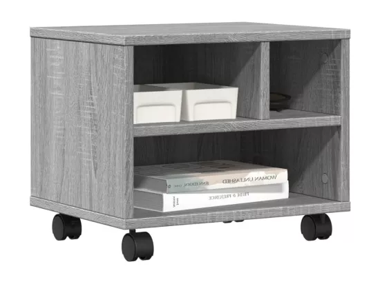 Support d'imprimante avec roulettes sonoma gris 41x32x34,5 cm