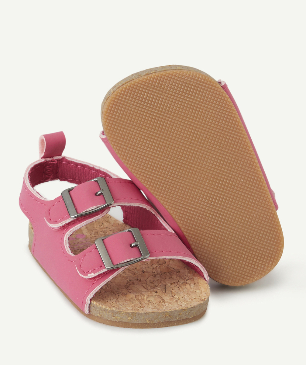 sandales bébé fille à scratch roses