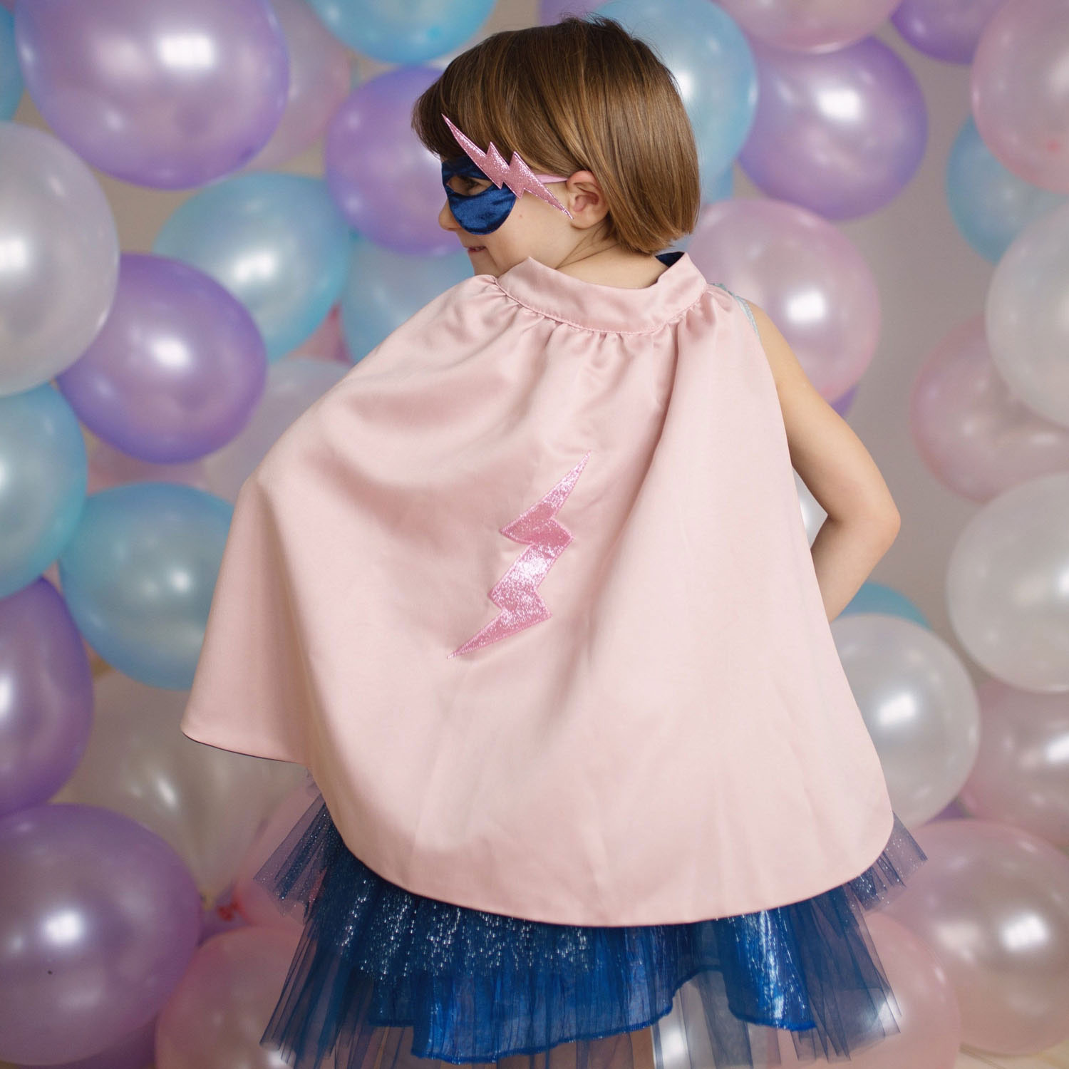 Verkleedset Super-Duper Heldin Roze/Marineblauw, 4-6 jaar