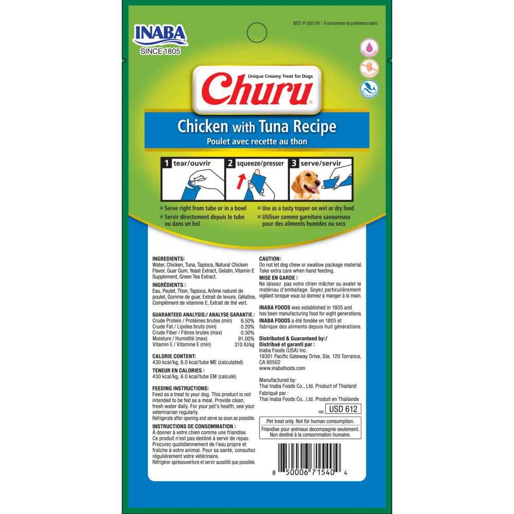 Ciao Hondensnack Churu Kip - Tonijn67 gr