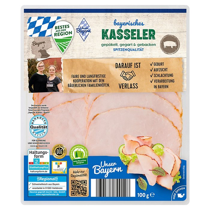 BESTES AUS DER REGION UNSER BAYERN Kasseler-Aufschnitt 100 g, Klassik
