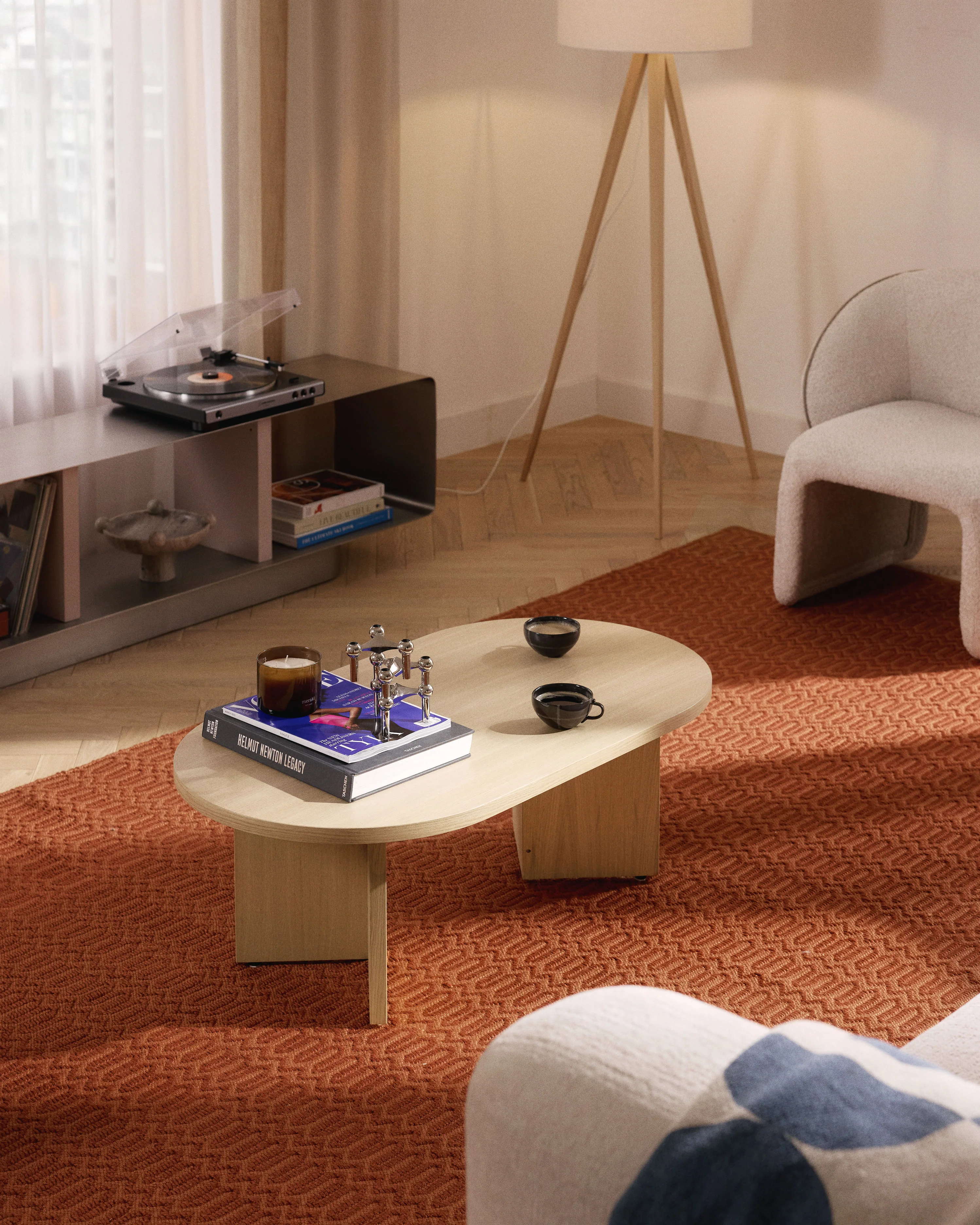 Ovale houten salontafel Toni