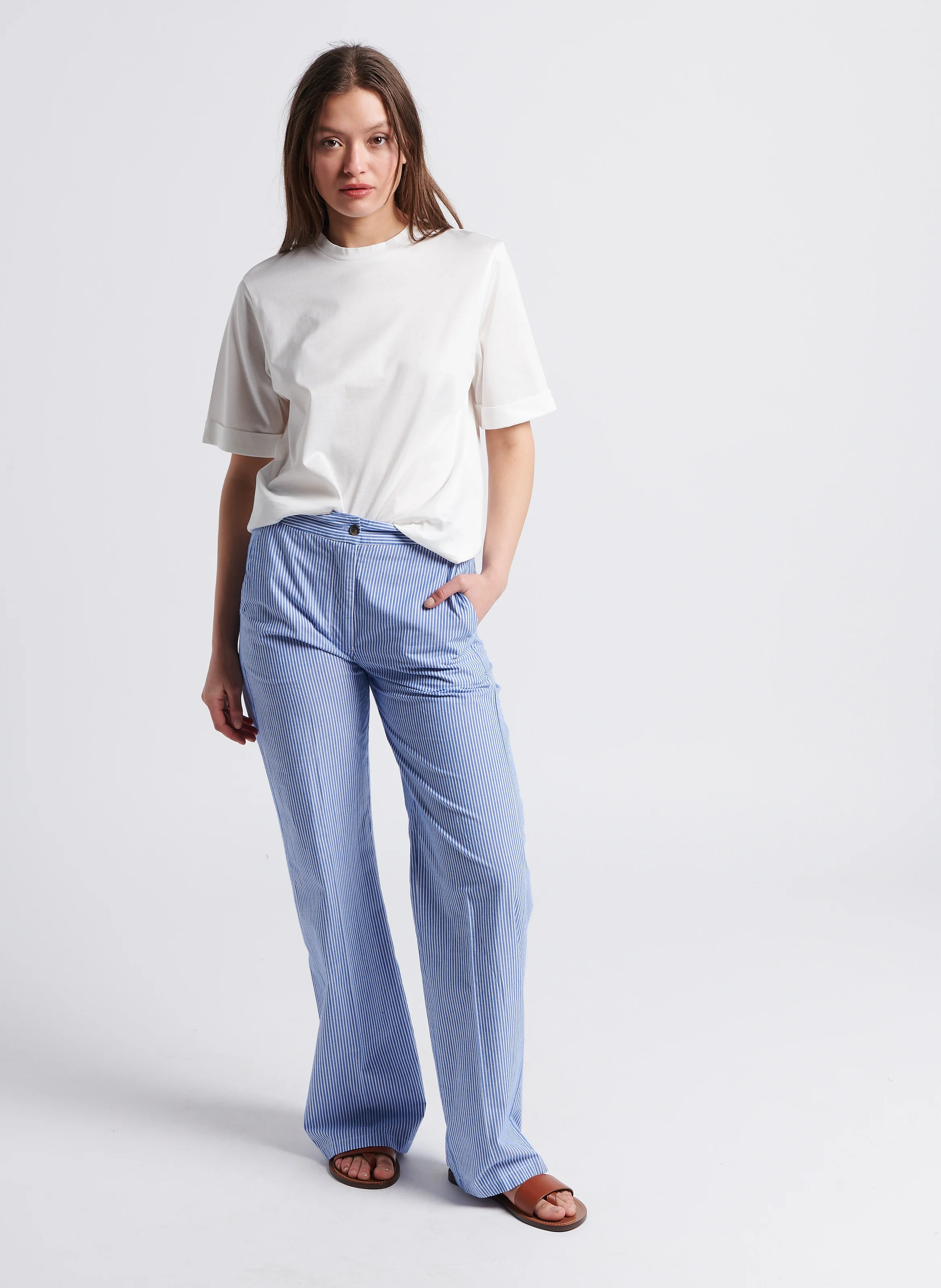 AMA - Tee-shirt droit en coton | Blanc
