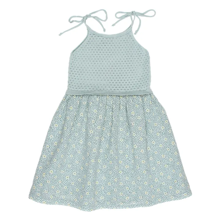 Búho Robe Maille Fleurie | Bleu