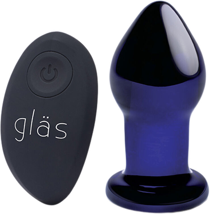 Gläs GLAS - RECHARGEABLE REMOTE CONTROLLED VIBRATING BUTT PLUG Black