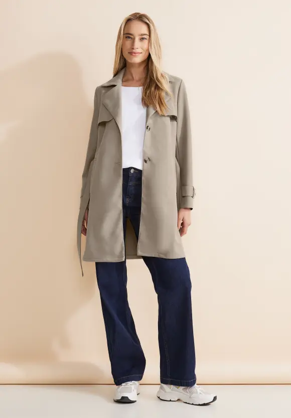 Velours Trenchcoat - smoke sand