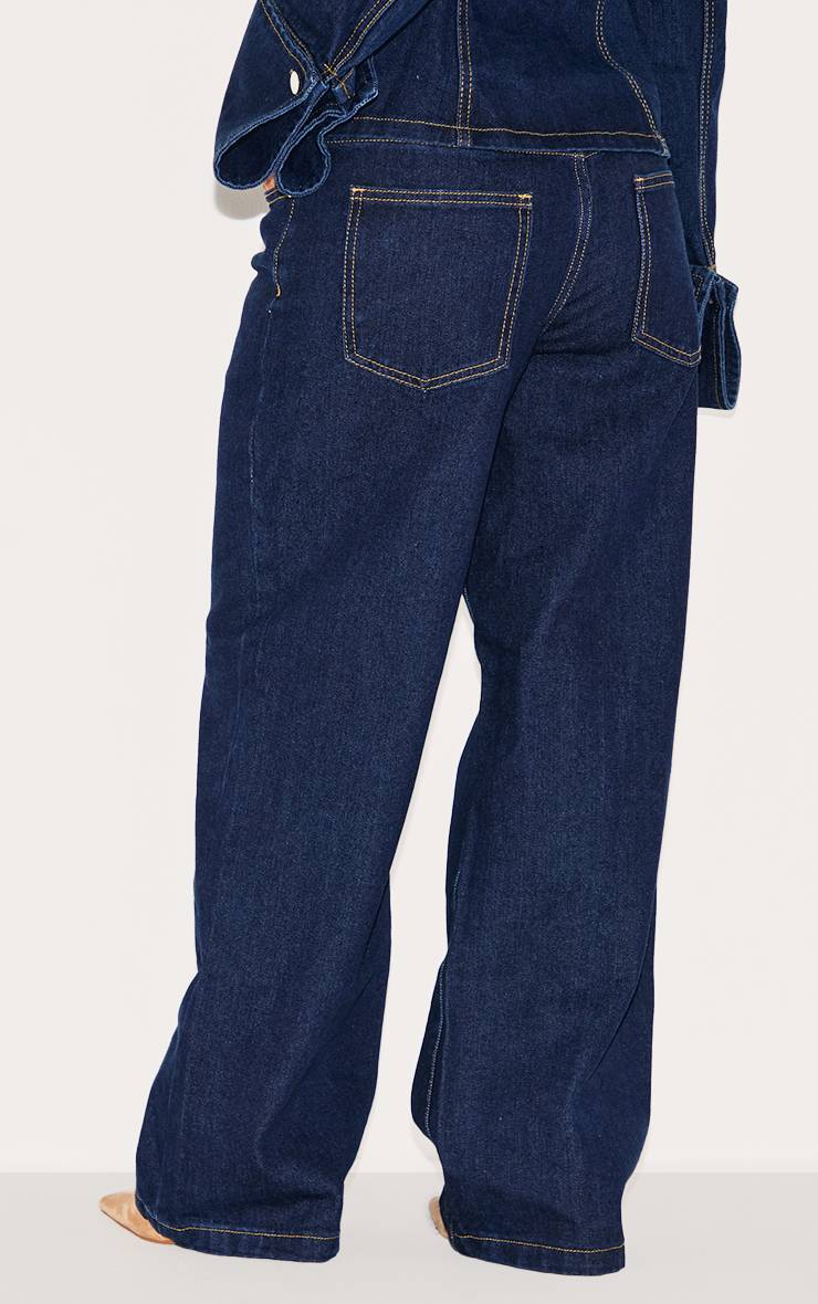 Indigo Blue Wash Jean Taille Moyenne Coupe Droite Petite