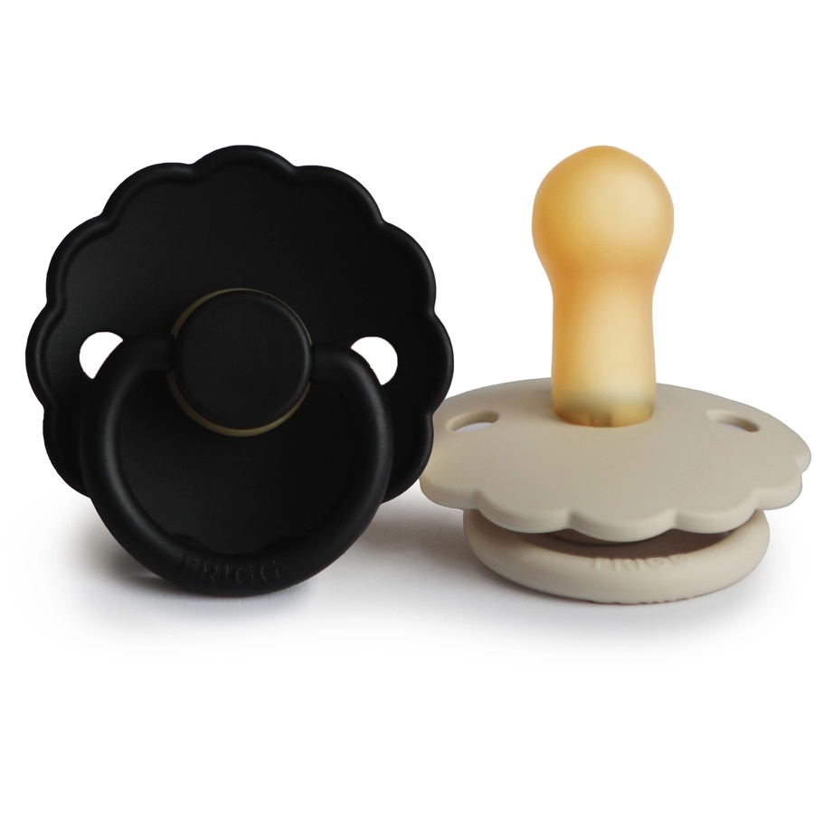 FRIGG Schnuller Daisy CreamJet black 6-18 Monate