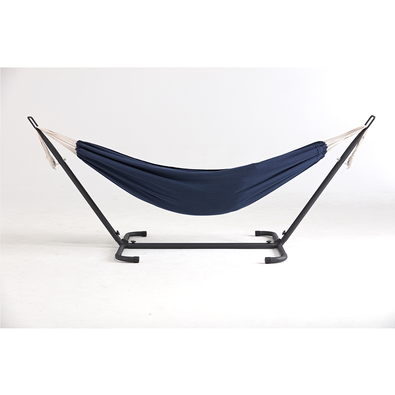 Copacabana bleu : hamac sur pied 2,6 m avec toile en tissu polyester bleu
