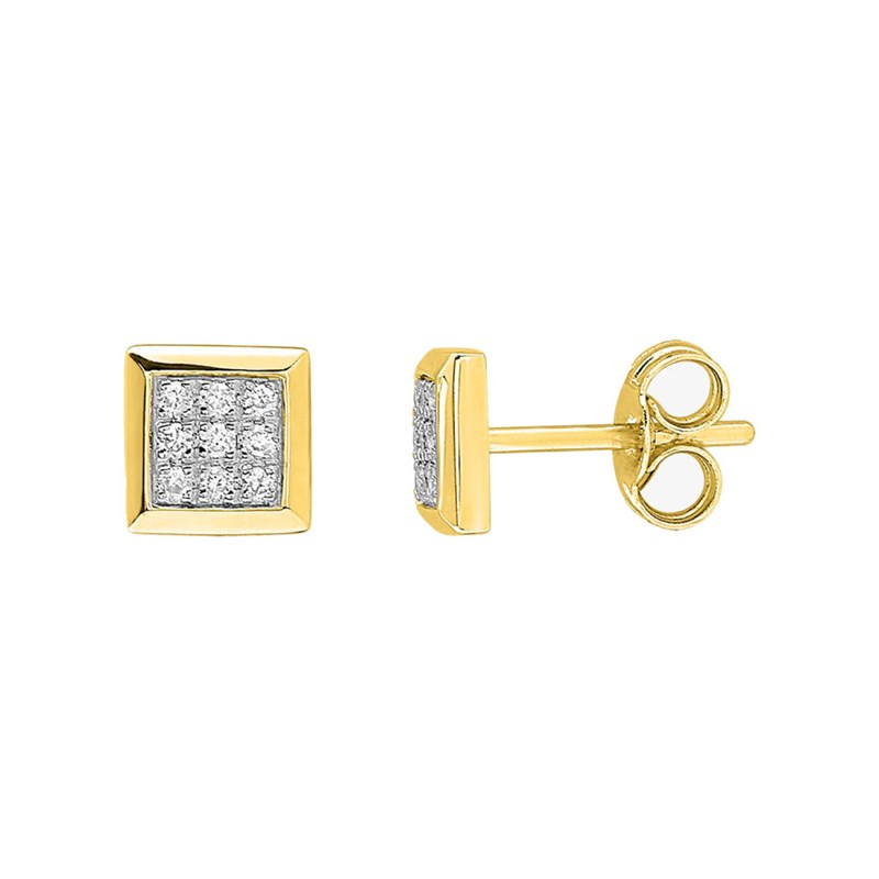 Boucles d'oreilles Femme - Or 18 Carats - Diamant 0,08 Carats