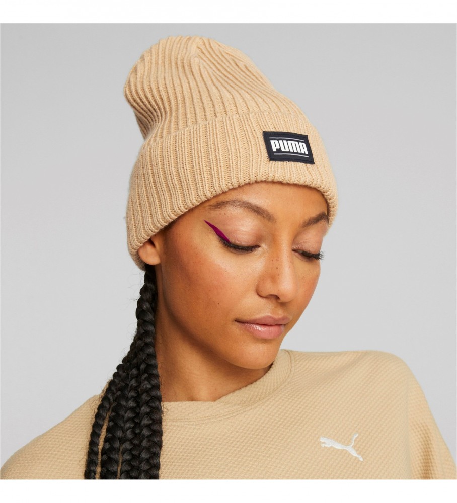 Gorro Puma com punho canelado clássico, cor areia, tamanho adulto (INT)
