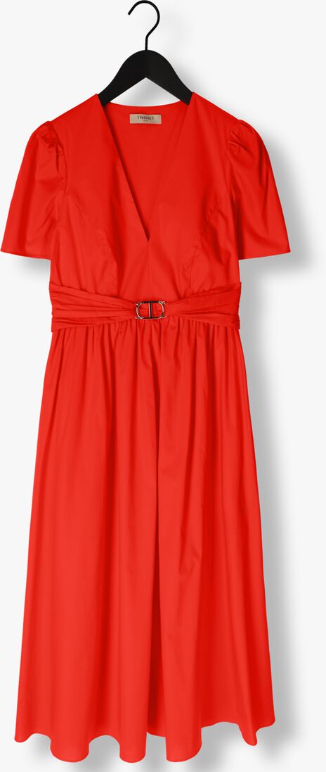 TWINSET MILANO rode twinset milano midi jurk woven dress