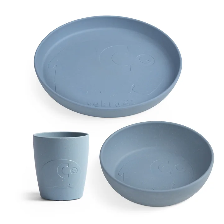 Sebra - MUMS Kindergeschirr-Set, powder blue (3-tlg.)