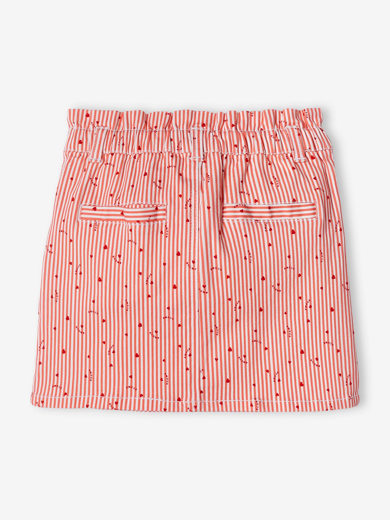 Saia listrada para meninas, listras rosa