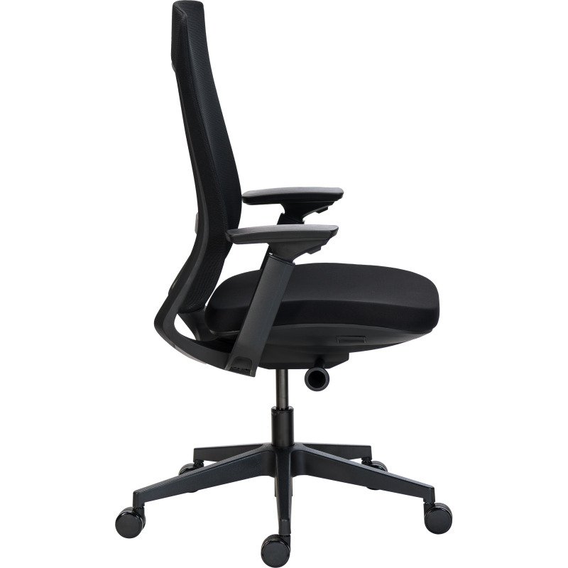Chaise de bureau MARCUS tissu et maille - accoudoirs, réglage profondeur d'assise et soutien lombaire - Mécanisme Synchrone