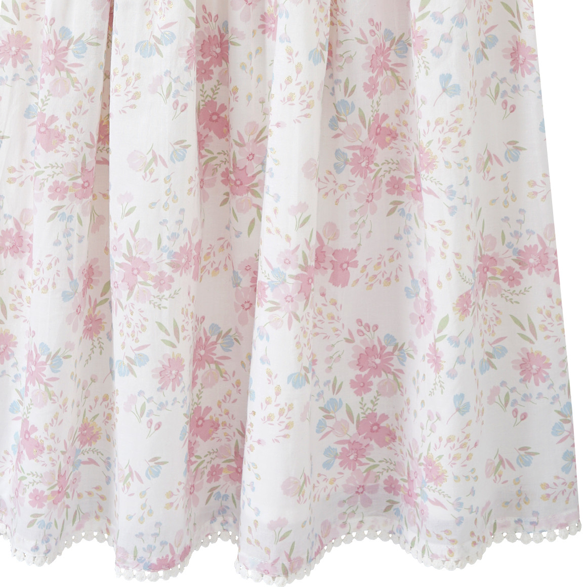 Topolino Mädchen Kleid mit Blumen allover weiss / rosa / gold