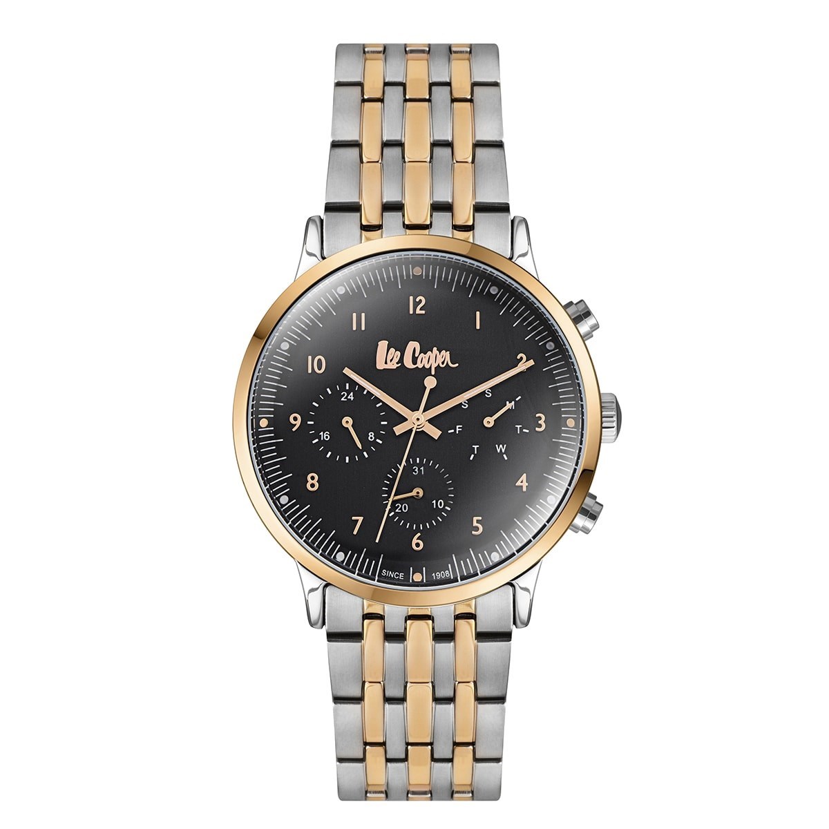 Montre analogique multifonctions bracelet métal GARY
