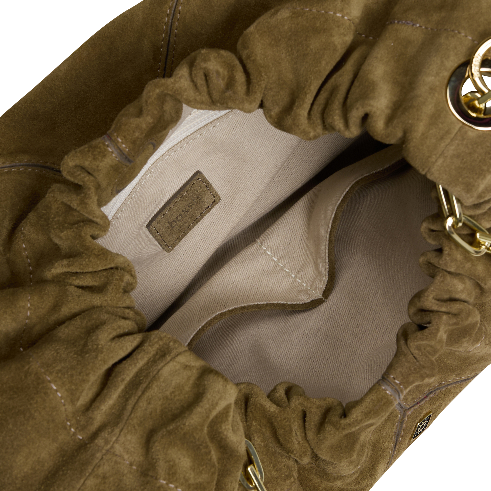 JUNE - Sac bandoulière tote en cuir velours | Kaki