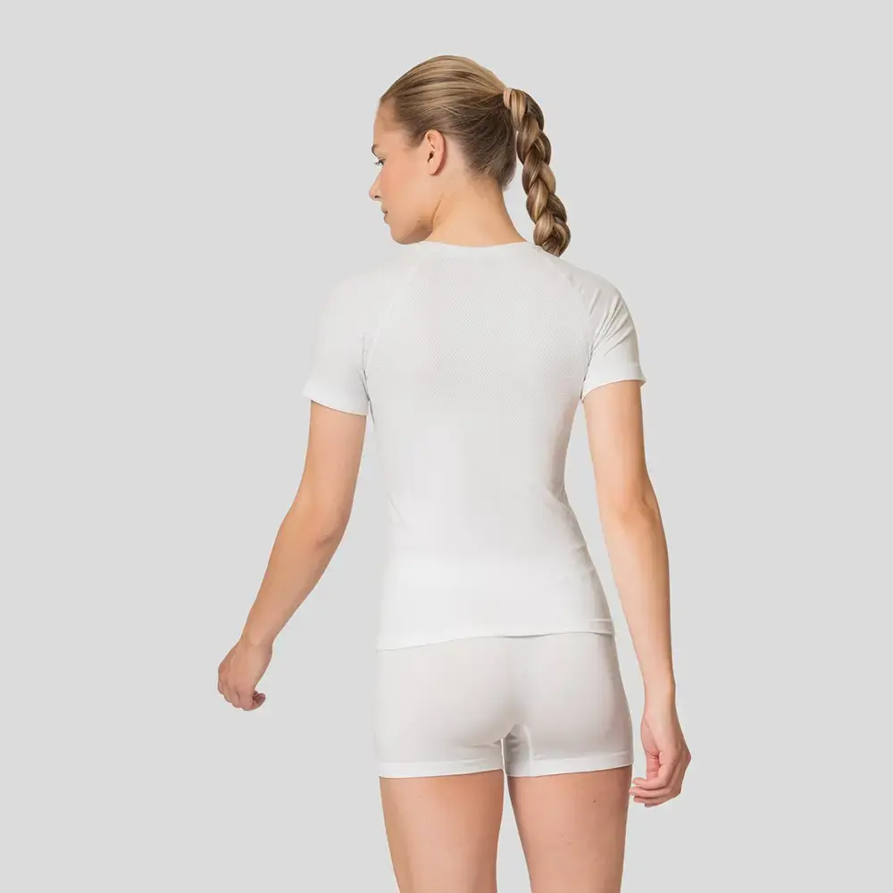 Odlo Performance Light Eco BL Top Crew Ondershirt Korte Mouwen Wit Dames