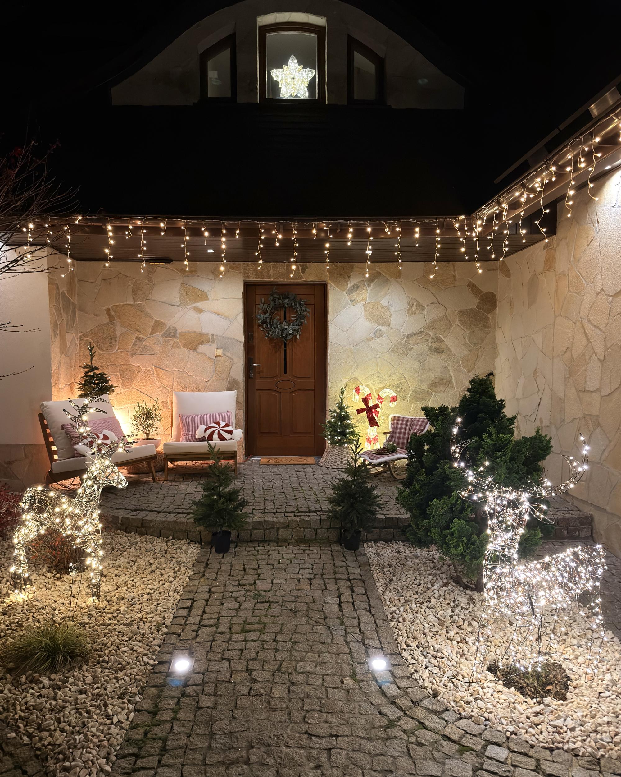 Buitendecoratie LED MAHLATTI Rendier 128 cm Zwart