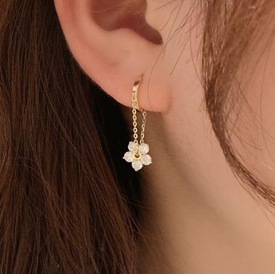 Catalunya - Gouden bloem strass oorbellen