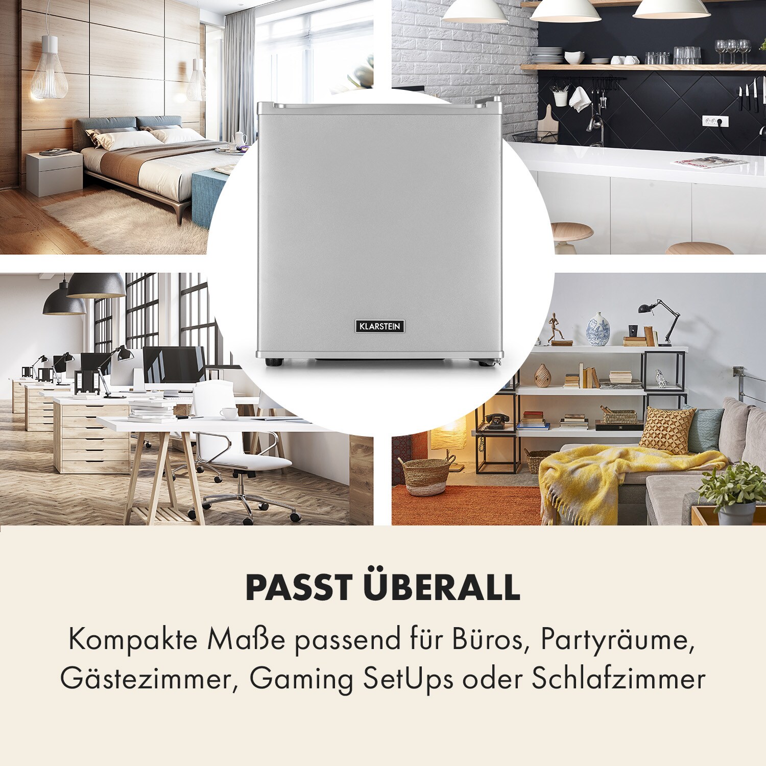 Secret Cool Mini-Kühlschrank Mini-Bar 13l 22dB 2 Etagen Silber