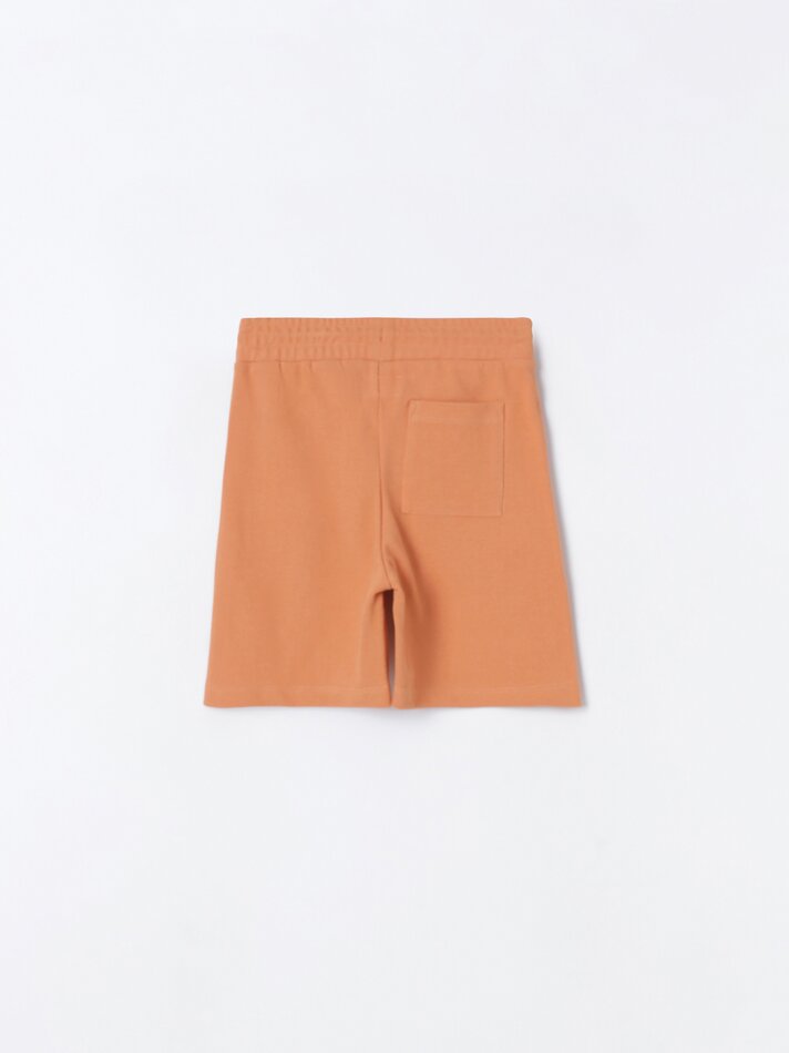 Bermuda jogger piqué - Laranja