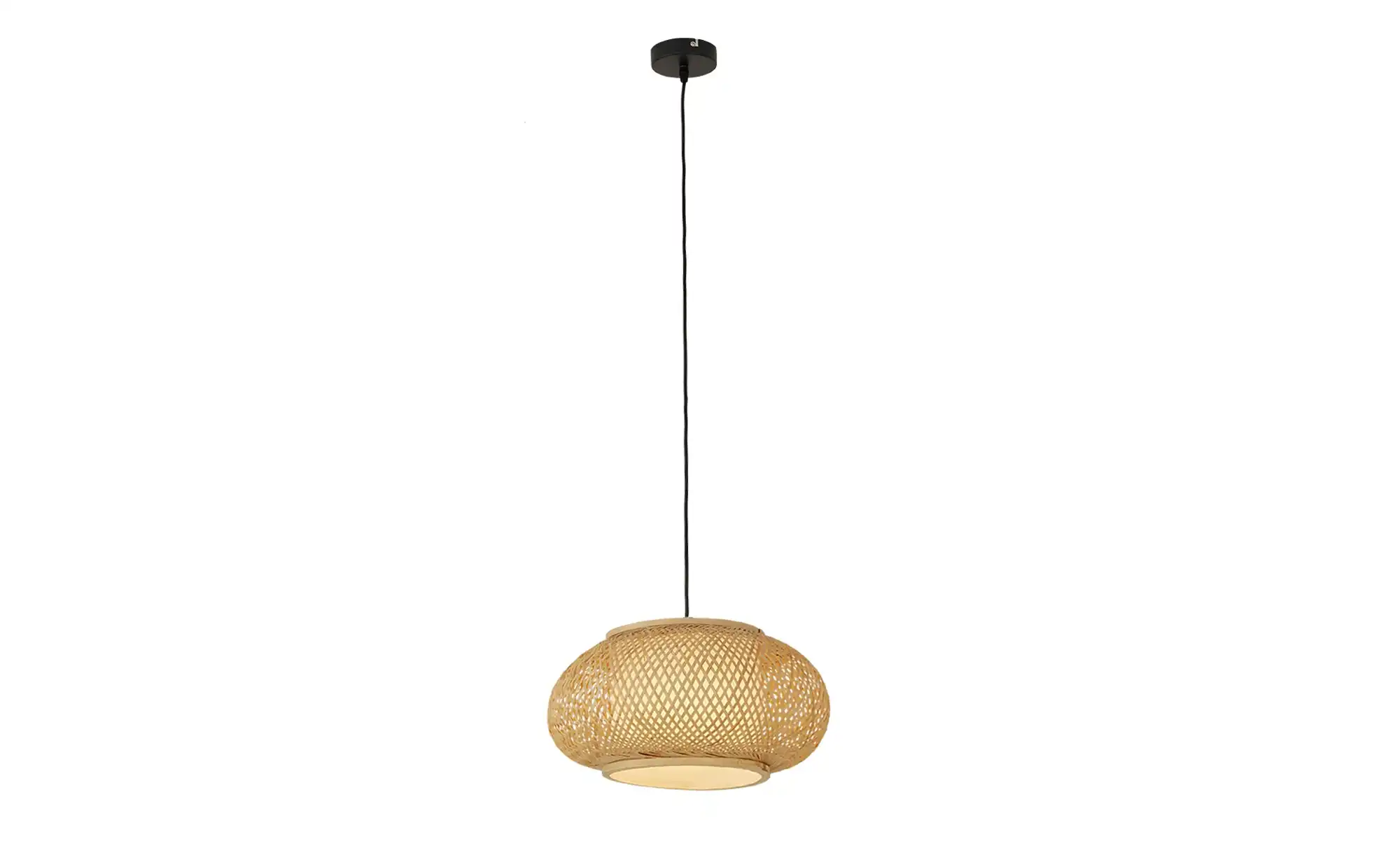 KHG Pendelleuchte, 1-flammig, Rattan/ Stoff