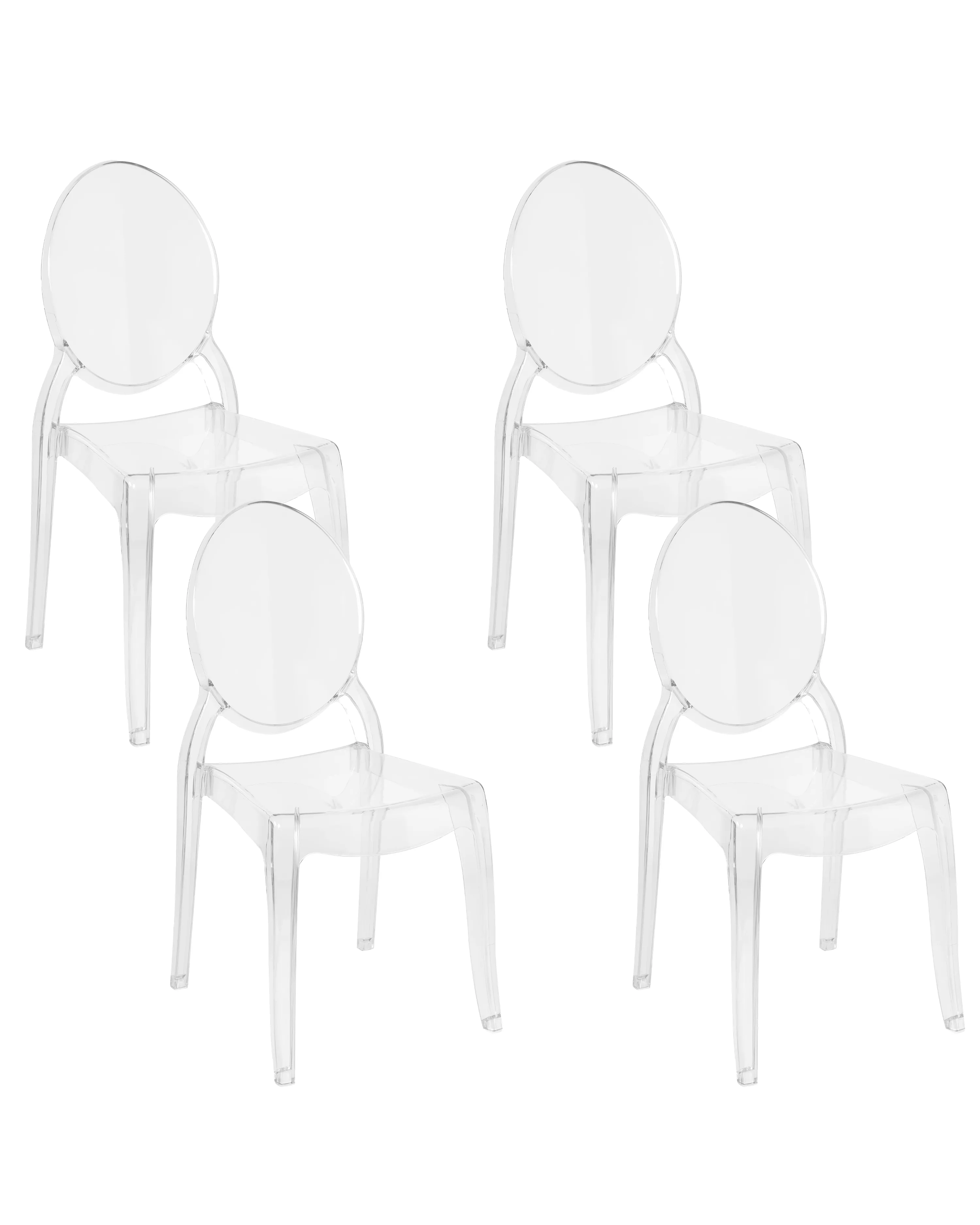 Set van 4 eetkamerstoelen MERTON Transparant