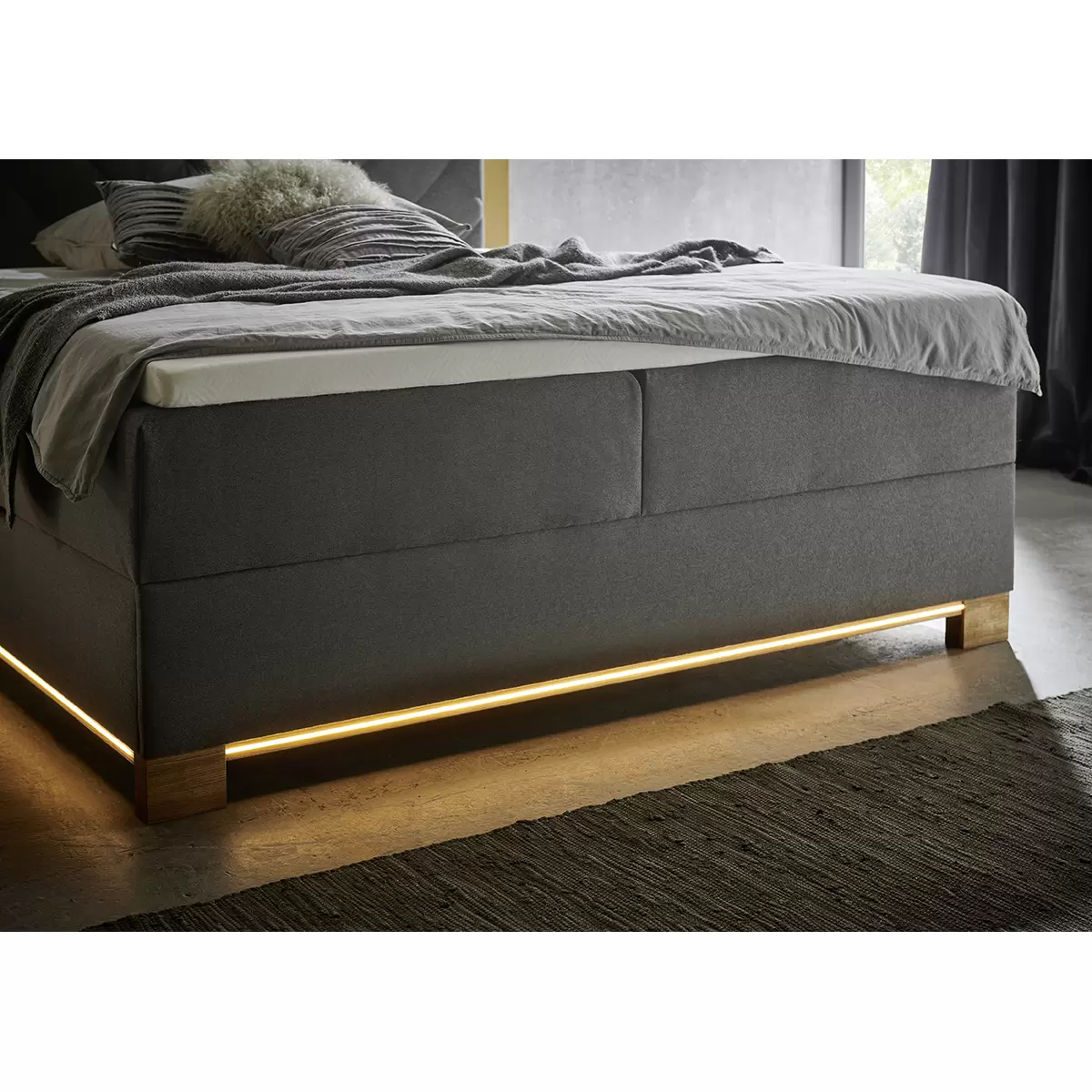 Boxspringbett Messina 160x200 Anthrazit