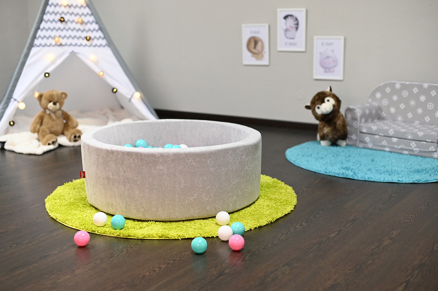 Knorrtoys® Bällebad »Soft, Grey« mit 300 Bällen rose/creme/lightBlue; Made in Germany